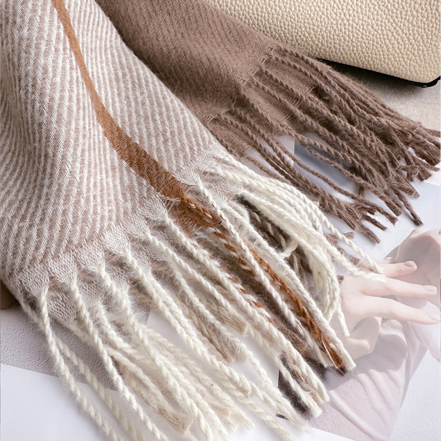 Soft Winter Plaid Scarf with Warm Cozy Feel and Fringe Trim 78.5¡Á26 Inches