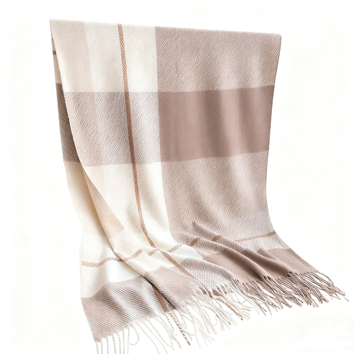 Soft Winter Plaid Scarf with Warm Cozy Feel and Fringe Trim 78.5¡Á26 Inches