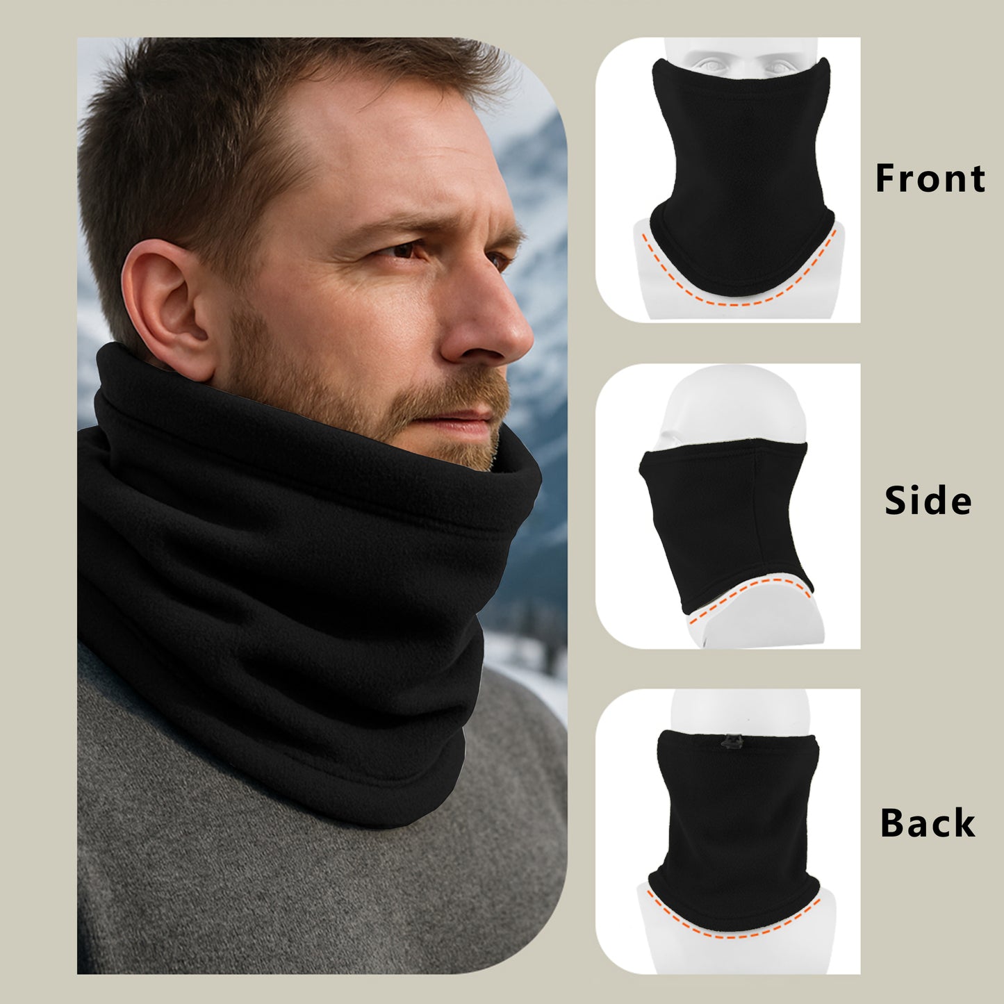 Winter Neck Warmer Gaiter Fleece Beanie Skull Cap Set Windproof Face Cover Unisex Cold Weather Outdoor Gear