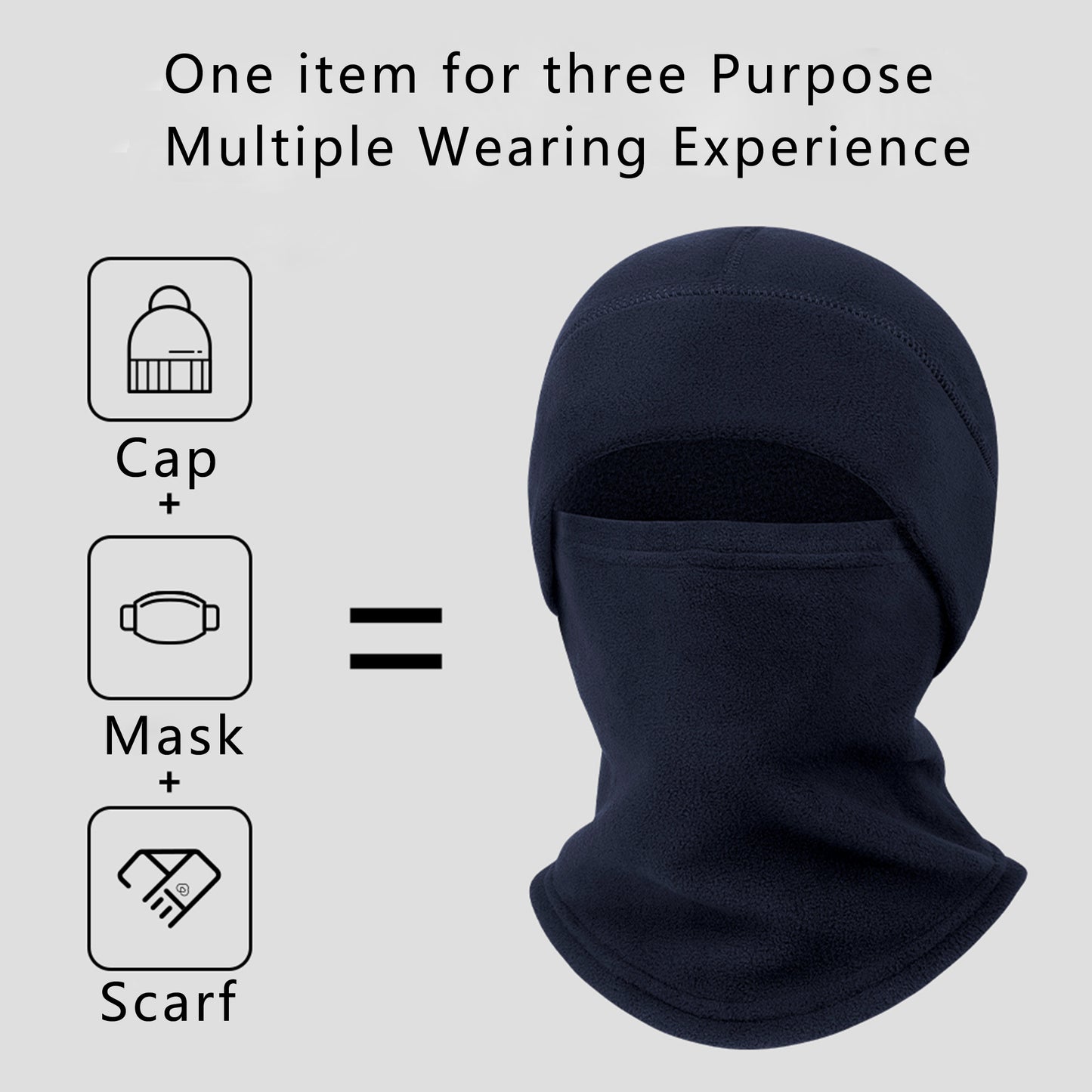 Winter Neck Warmer Gaiter Fleece Beanie Skull Cap Set Windproof Face Cover Unisex Cold Weather Outdoor Gear