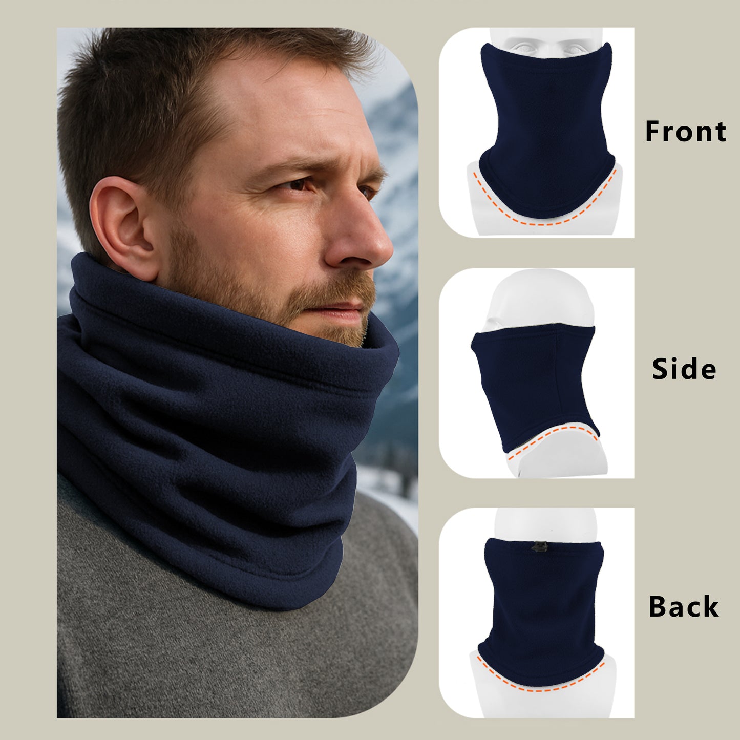 Winter Neck Warmer Gaiter Fleece Beanie Skull Cap Set Windproof Face Cover Unisex Cold Weather Outdoor Gear