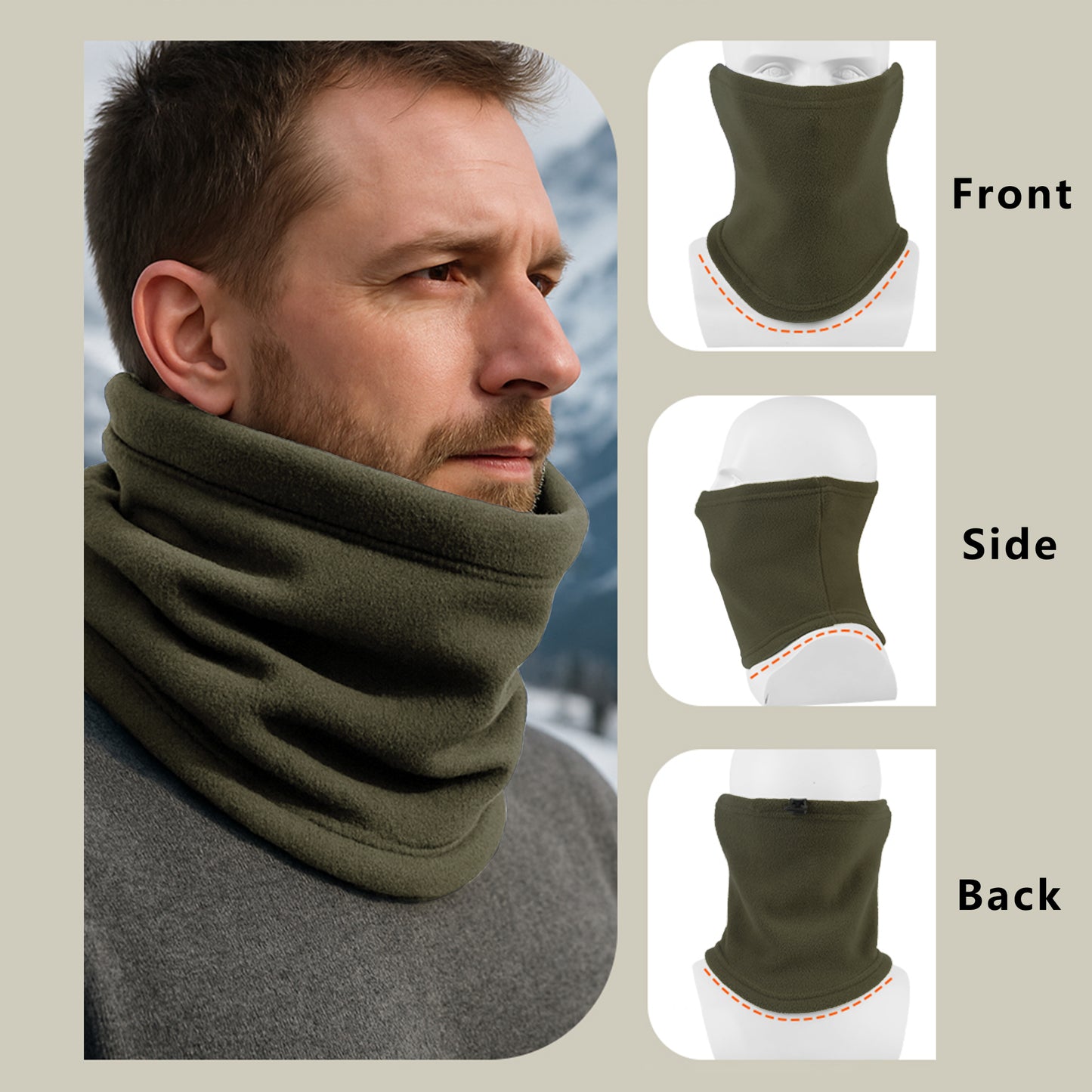Winter Neck Warmer Gaiter Fleece Beanie Skull Cap Set Windproof Face Cover Unisex Cold Weather Outdoor Gear