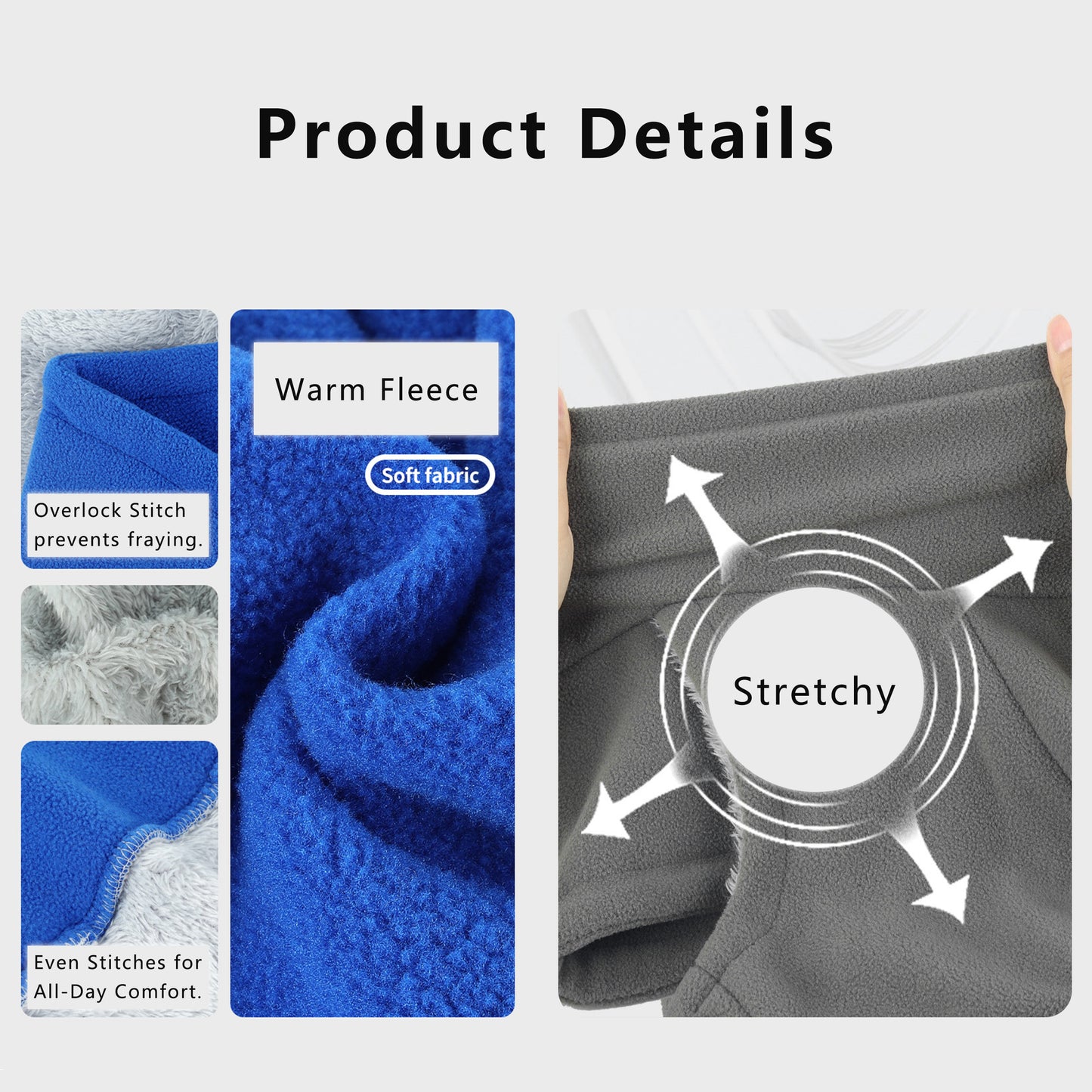 Winter Neck Warmer Gaiter Fleece Balaclava Hooded Windproof Ski Face Mask Head Cover Outdoor Activities Unisex