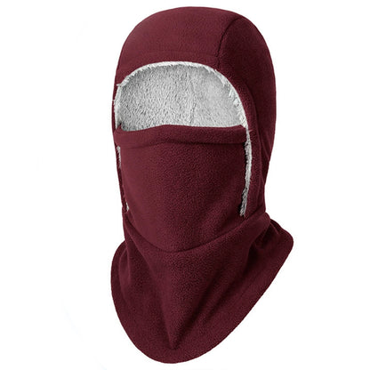 Winter Neck Warmer Gaiter Fleece Balaclava Hooded Windproof Ski Face Mask Head Cover Outdoor Activities Unisex