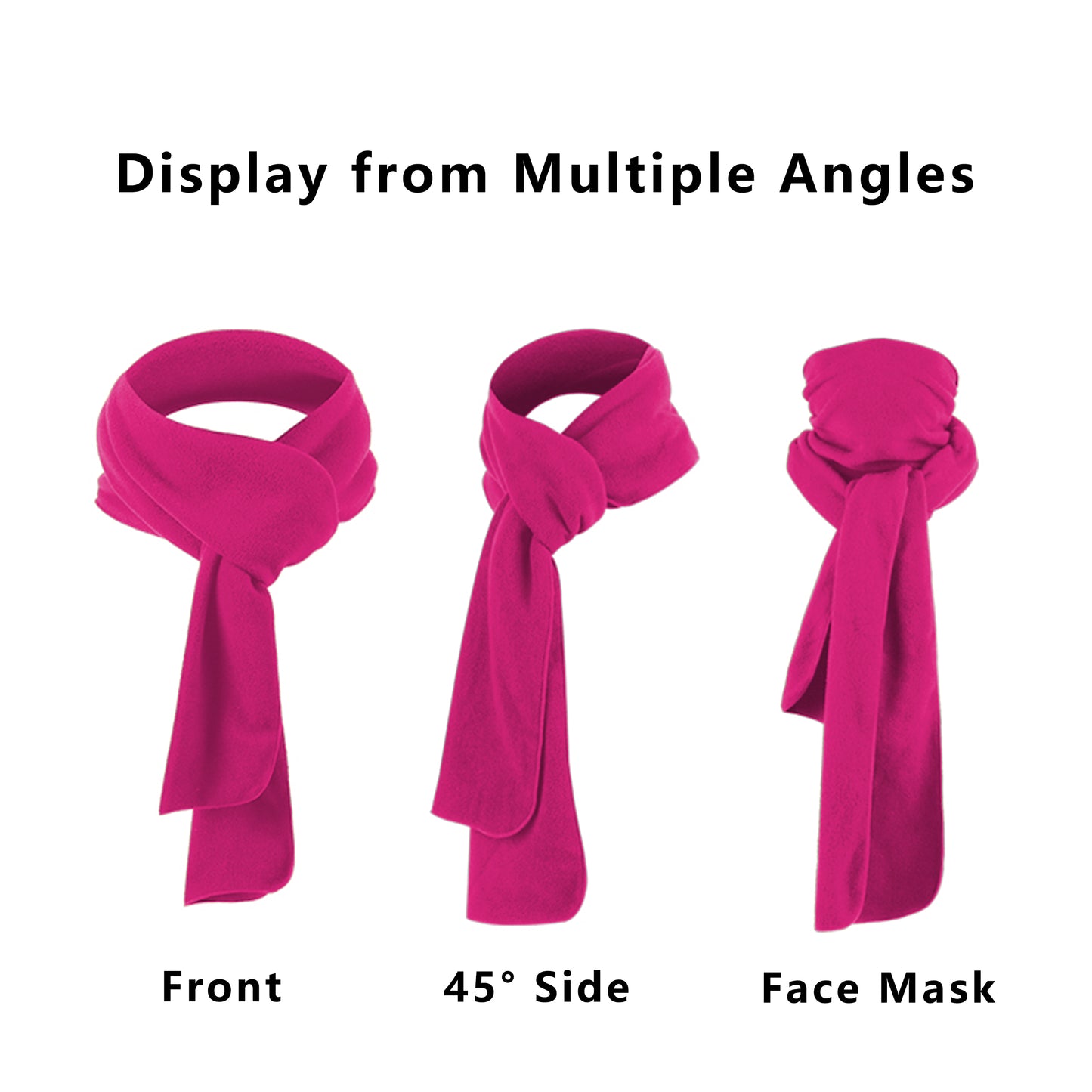Winter Scarf Fleece Neck Warmer Solid Soft Windproof Lightweight Cold Weather Outdoor Gear for Women and Men