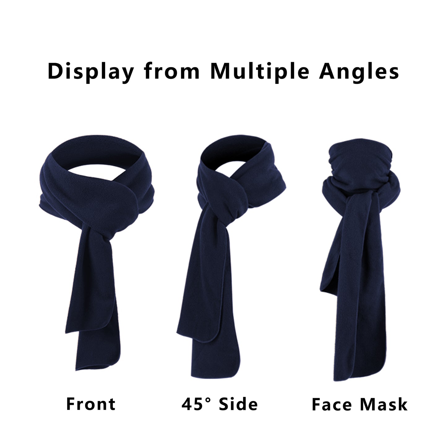 Winter Scarf Fleece Neck Warmer Solid Soft Windproof Lightweight Cold Weather Outdoor Gear for Women and Men