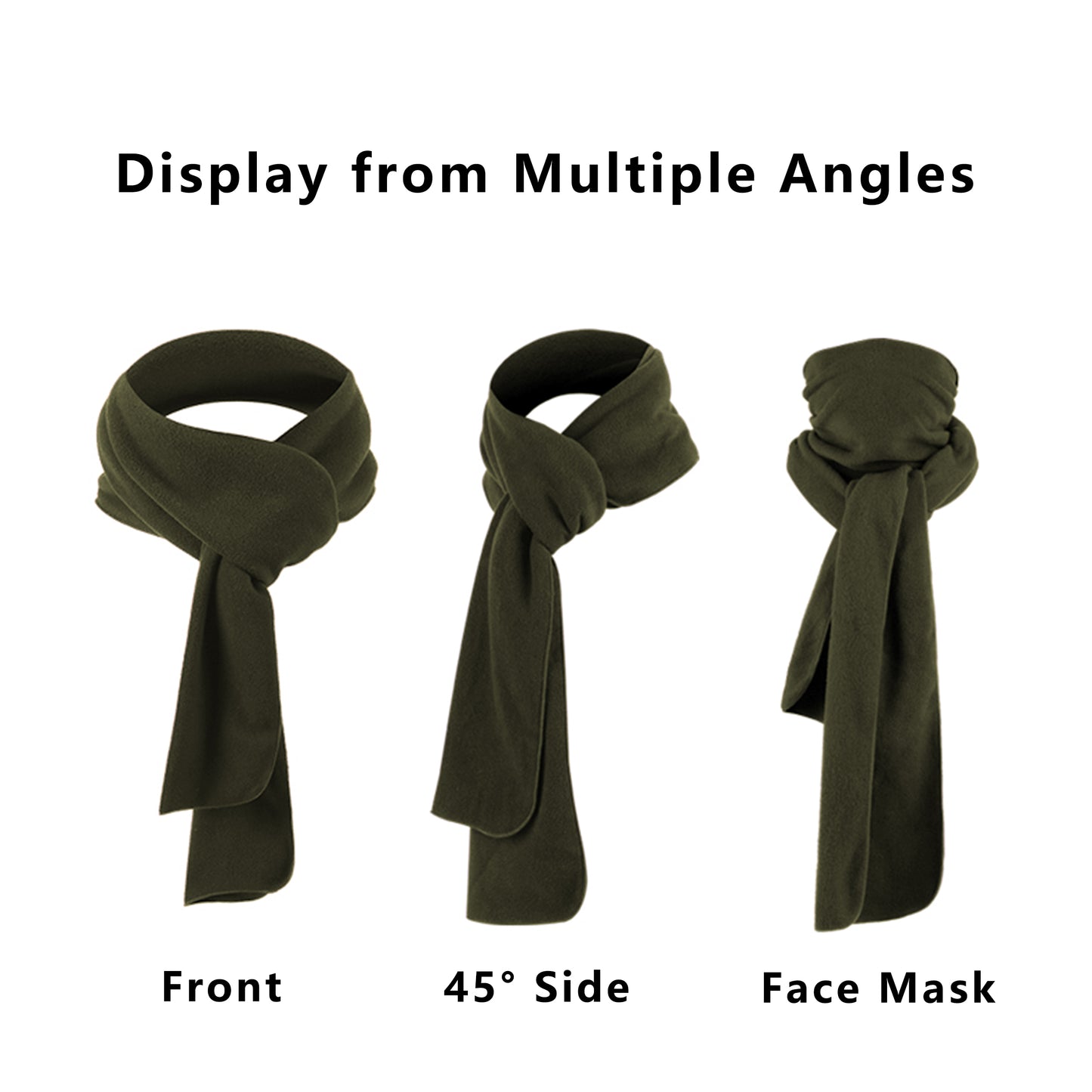 Winter Scarf Fleece Neck Warmer Solid Soft Windproof Lightweight Cold Weather Outdoor Gear for Women and Men