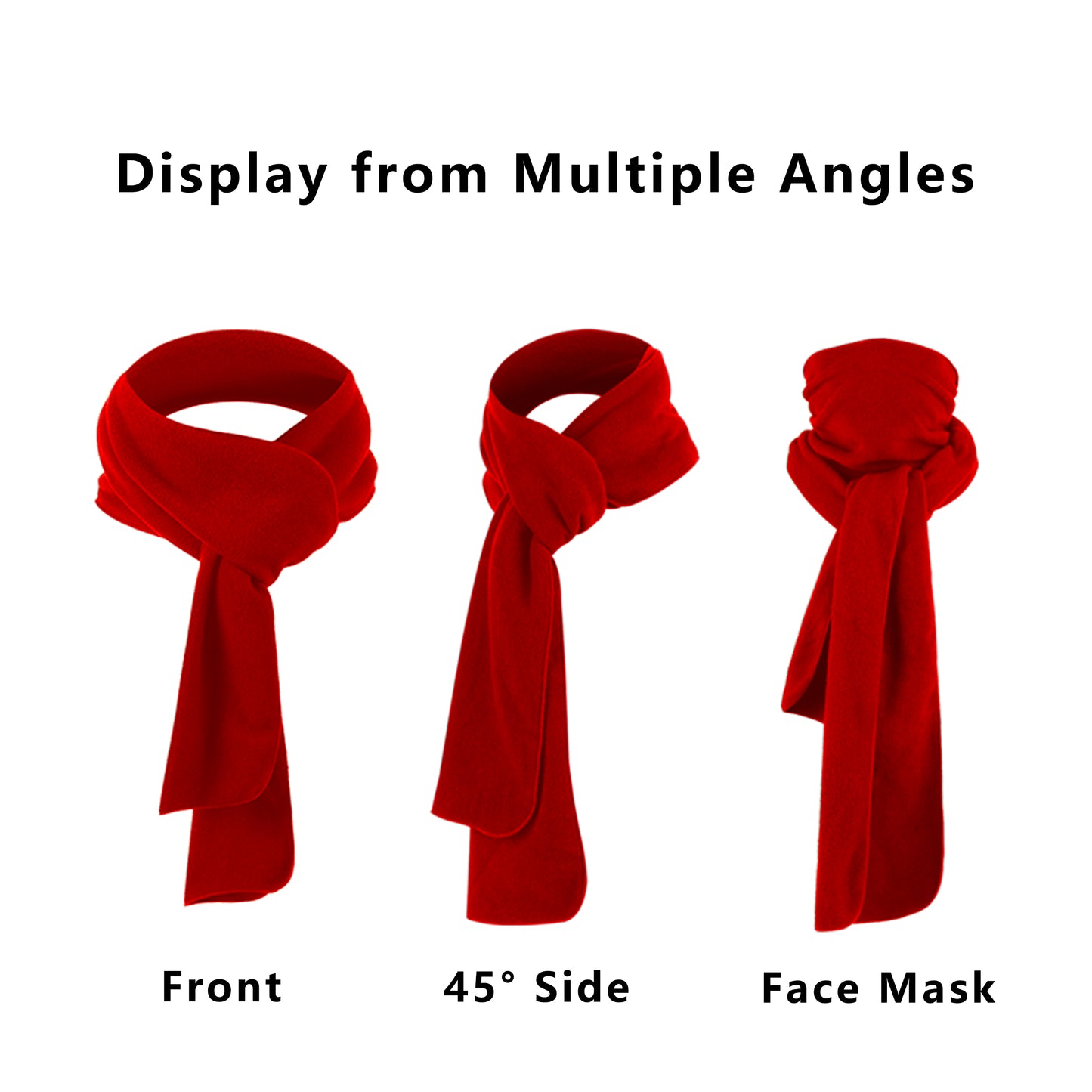 Winter Scarf Fleece Neck Warmer Solid Soft Windproof Lightweight Cold Weather Outdoor Gear for Women and Men
