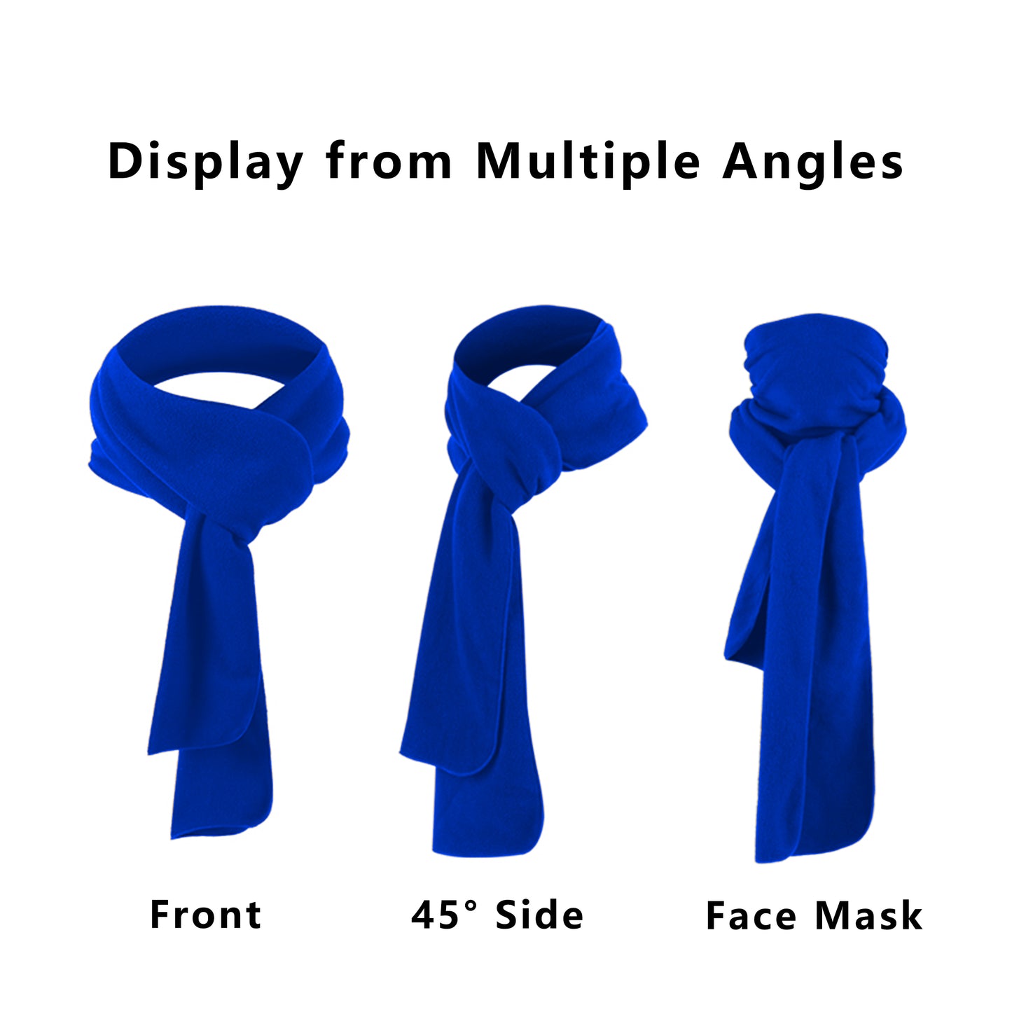 Winter Scarf Fleece Neck Warmer Solid Soft Windproof Lightweight Cold Weather Outdoor Gear for Women and Men