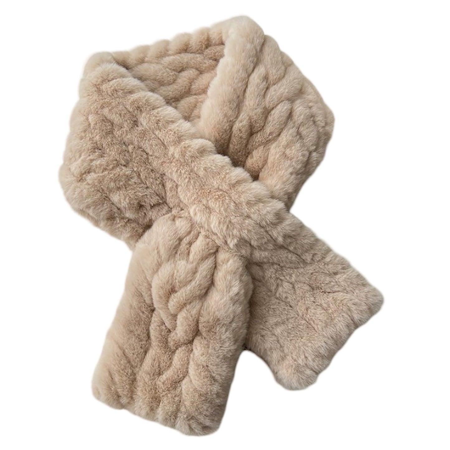 Soft Plush Faux Fur Scarf with Cozy Slip Through Design 31.5¡Á5 Inches