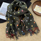 Reversible Polka Dot Scarf with Soft Fabric and Fringe Trim 78.5¡Á25.5 Inches