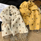 Reversible Polka Dot Scarf with Soft Fabric and Fringe Trim 78.5¡Á25.5 Inches