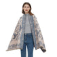 Soft Floral Bird Pattern Wrap Scarf with Elegant Border Design 74.8¡Á25.5 Inches