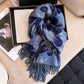 Floral Pattern Soft Jacquard Scarf with Twisted Fringe Trim 78.5¡Á25.5 Inches