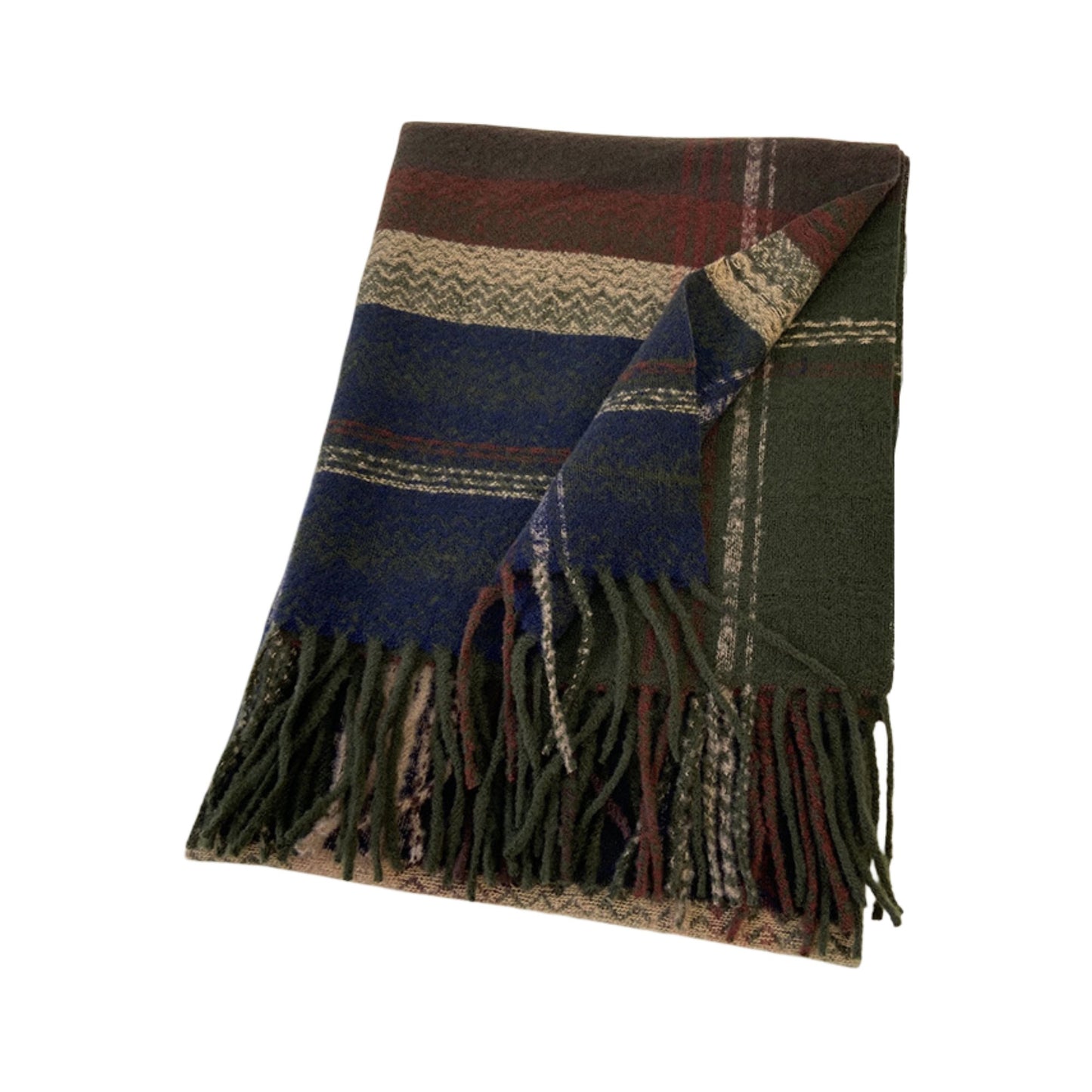 Plaid Pattern Soft Woven Winter Scarf with Cozy Texture 71¡Á24.8 Inches