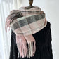 Plaid Pattern Soft Woven Winter Scarf with Cozy Texture 71¡Á24.8 Inches