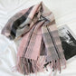 Plaid Pattern Soft Woven Winter Scarf with Cozy Texture 71¡Á24.8 Inches