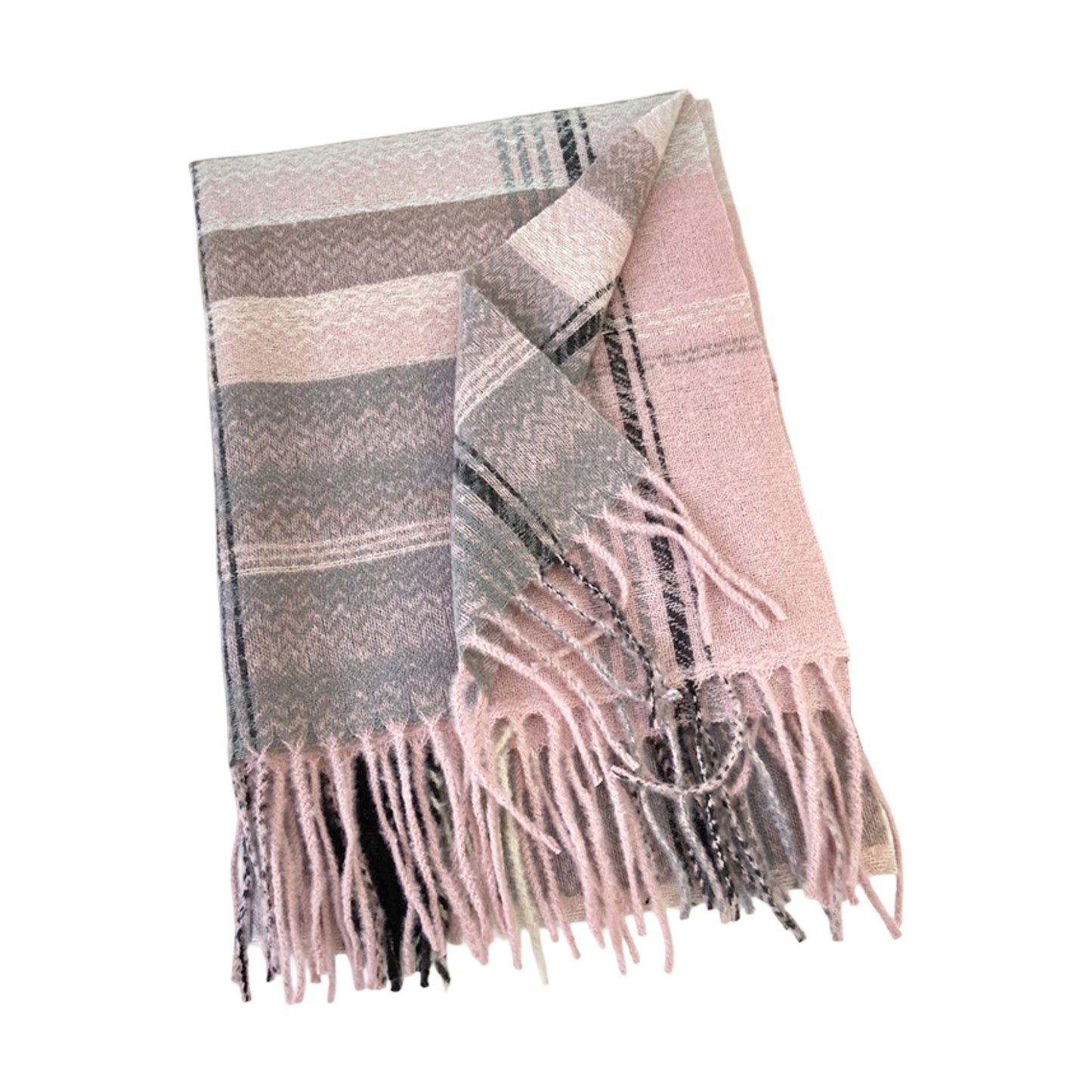 Plaid Pattern Soft Woven Winter Scarf with Cozy Texture 71¡Á24.8 Inches
