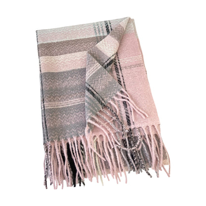 Plaid Pattern Soft Woven Winter Scarf with Cozy Texture 71¡Á24.8 Inches