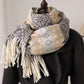 Soft Geometric Pattern Winter Scarf with Warm Cozy Knit Texture 78.5¡Á26 Inches