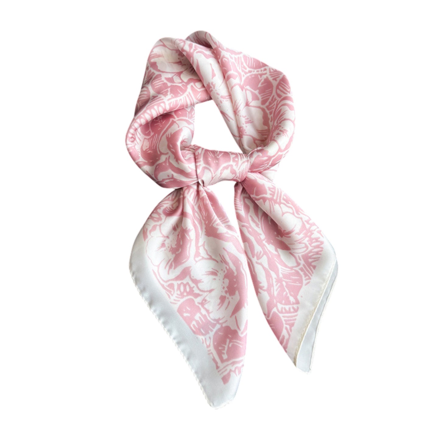 Floral Print Satin Square Scarf Lightweight Soft Neck Hair Accessory 27.5¡Á27.5 Inches