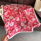 Floral Print Satin Square Scarf Lightweight Soft Neck Hair Accessory 27.5¡Á27.5 Inches