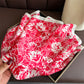 Floral Print Satin Square Scarf Lightweight Soft Neck Hair Accessory 27.5¡Á27.5 Inches