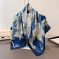 Floral Print Satin Scarf Lightweight Square Wrap 35.4¡Á35.4 Inches