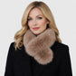 Faux Fur Pull-Through Scarf with Plush Texture and Loop Closure Design 29.5x5in