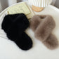 Faux Fur Pull-Through Scarf with Plush Texture and Loop Closure Design 29.5x5in