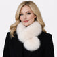 Faux Fur Pull-Through Scarf with Plush Texture and Loop Closure Design 29.5x5in
