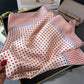 Polka Dot Satin Square Scarf with Framed Border Detail and Smooth Lightweight Finish 27.5x27.5in