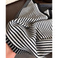 Striped Satin Square Scarf with Two-Panel Design and Smooth Lightweight Finish 26.7x26.7in