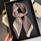 Striped Satin Square Scarf with Two-Panel Design and Smooth Lightweight Finish 26.7x26.7in