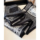 Paisley Print Satin Long Scarf with Patchwork Panel Design and Smooth Finish 57x4.7in
