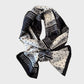 Paisley Print Satin Long Scarf with Patchwork Panel Design and Smooth Finish 57x4.7in