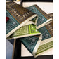 Paisley Print Satin Long Scarf with Patchwork Panel Design and Smooth Finish 57x4.7in