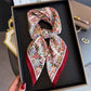 Paisley Print Satin Square Scarf with Smooth Finish and Neatly Rolled Edges 26.7x26.7in