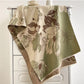Womens Reversible Jacquard Knit Warm Scarf with Floral Pattern