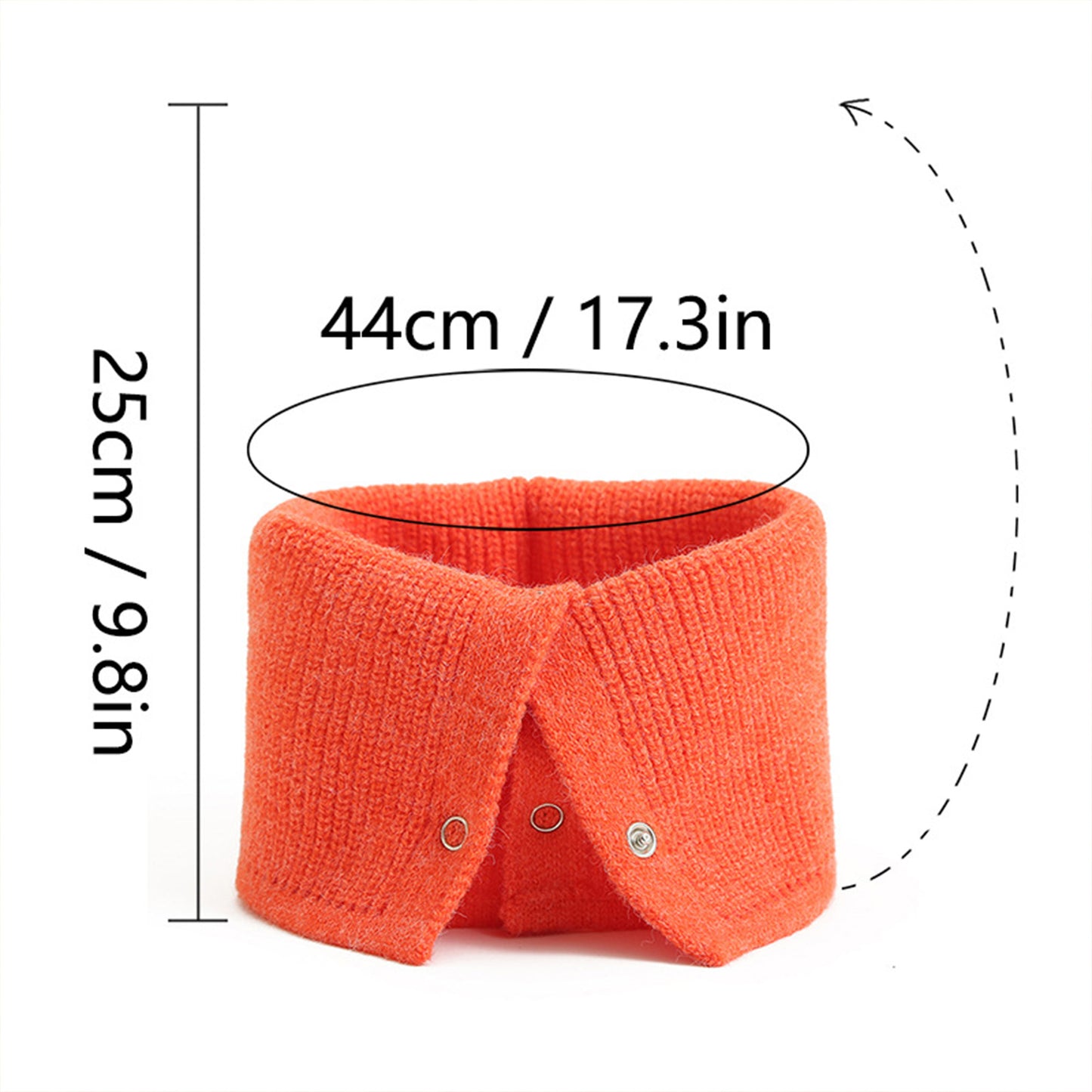 Solid Knit Button Neck Warmer Soft Stretch Winter Collar Scarf