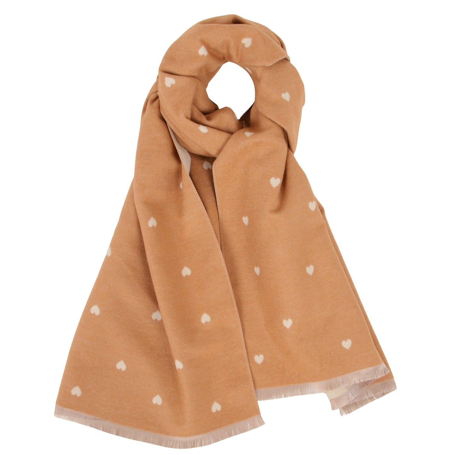 Heart Pattern Reversible Warm Valentine Scarf Soft Double Sided Winter Wrap
