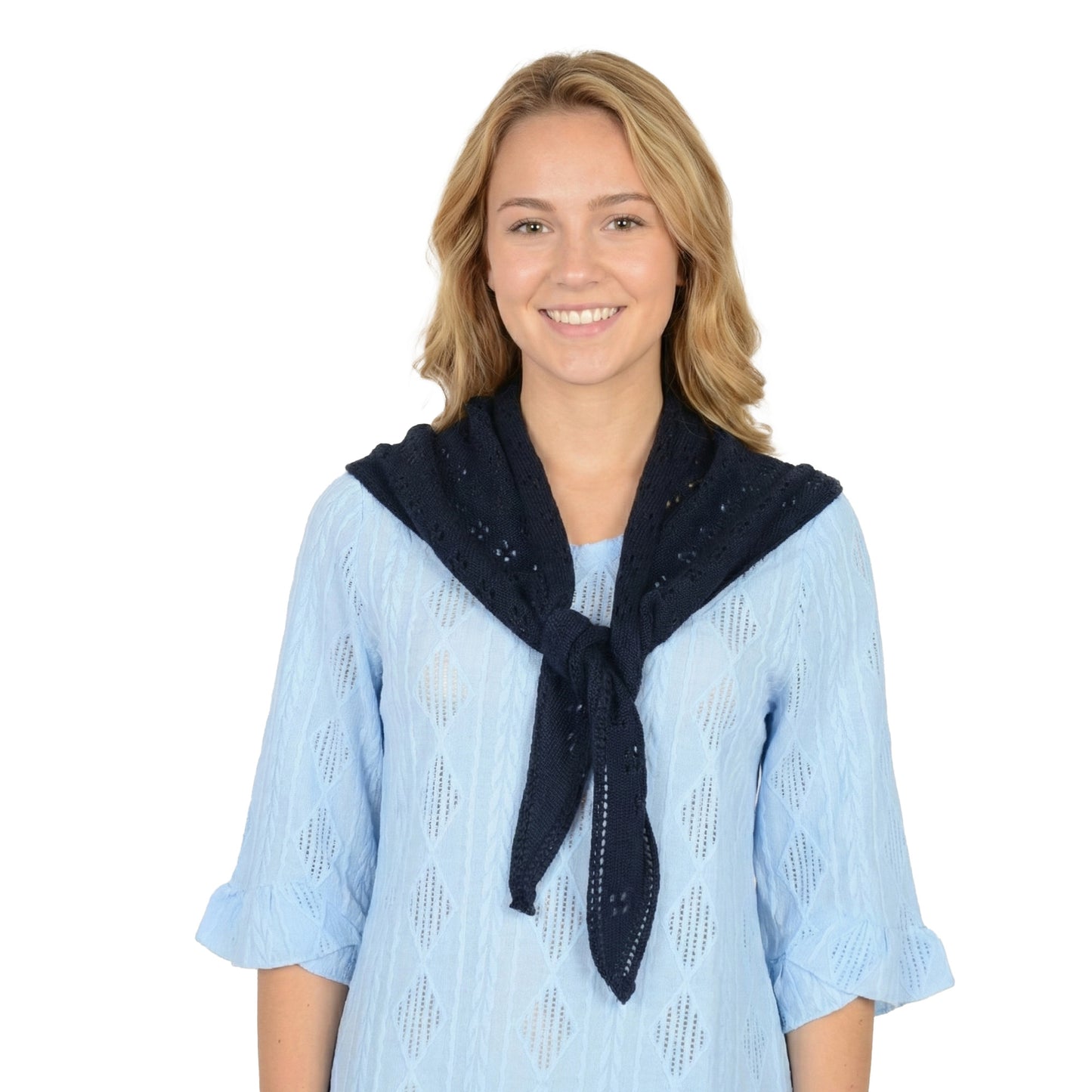 Womens Knitted Wool Triangle Scarf Soft Lightweight Layering Shawl 17.5¡Á51 Inches