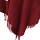Womens Solid Knit Scarf Shawl Wrap with Fringe Hem