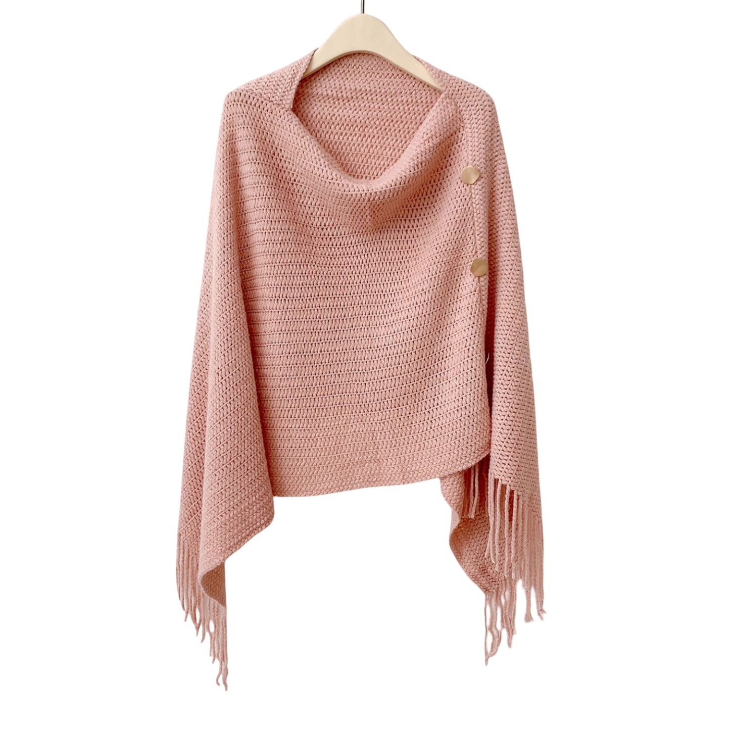 Womens Solid Knit Scarf Shawl Wrap with Fringe Hem