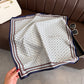 Square Scarf with Classic Geometric Print and Contrast Border 27.5¡Á27.5inches