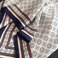Square Scarf with Classic Geometric Print and Contrast Border 27.5¡Á27.5inches