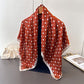 Satin Polka Dot Square Scarf with Contrast Border 35.4¡Á35.4inches