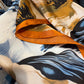 Womens Square Scarf with Abstract Floral Print 27.5¡Á27.5inches