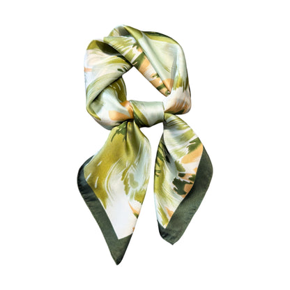 Womens Square Scarf with Abstract Floral Print 27.5¡Á27.5inches