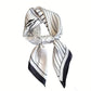 Womens Satin Square Scarf with Modern Floral Line Art 27.5¡Á27.5inches